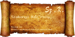 Szakonyi Károly névjegykártya
