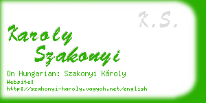 karoly szakonyi business card